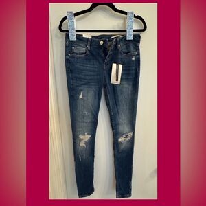 New Zara Premium Denim from Europe - Dark Blue Distressed Jeans - NWT!